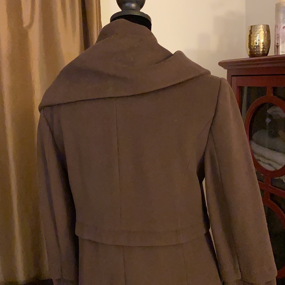 Elie Tahari asymmetric brown wool coat - Picture 7 of 9